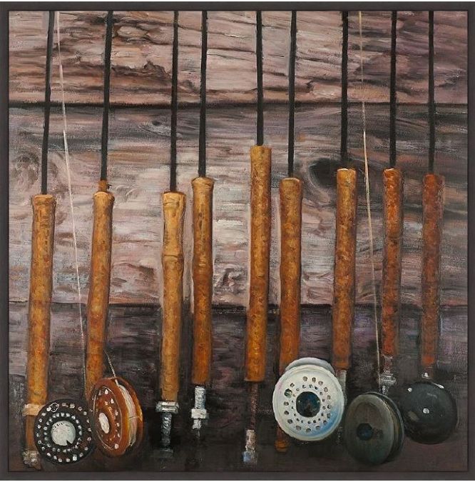 Picture of Fishing Rods on Wood by Atelier B Art Studio