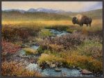 Picture of Bison And Creek by Chris Vest