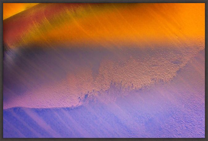 Picture of Colorful Orange Blue Iceberg Closeup by William Perry