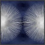 Picture of Silver Sunburst On Blue Ii by Abby Young