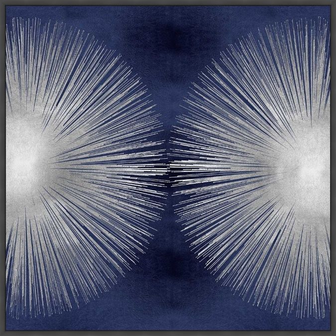 Picture of Silver Sunburst On Blue Ii by Abby Young