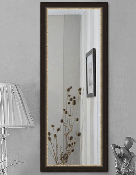 Picture of Textured Brown With Champagne Accent Flat Plate Mirror