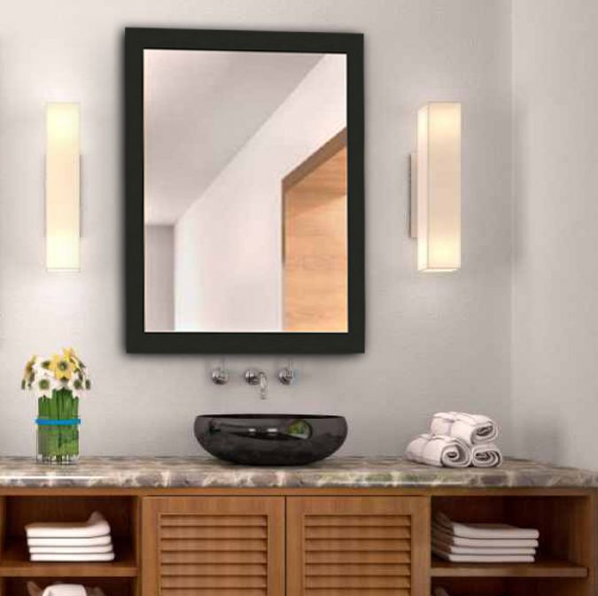 Picture of Black Modern Flat Plate Mirror