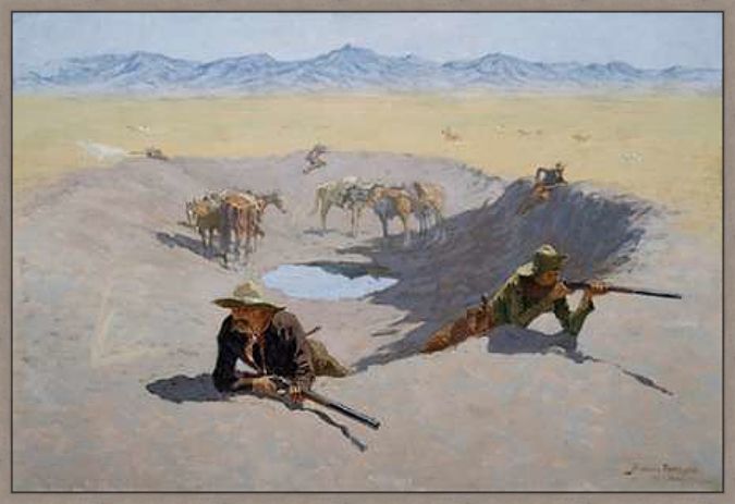 Picture of Fight For The Water Hole by Frederic Remington