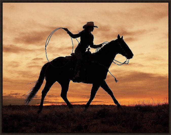 Picture of Cowgirl Silhouette by J.C. Leacok