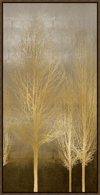 Picture of Gold Trees On Brown Panel II by Kate Bennett