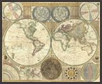 Picture of Double Hemisphere Map of the World 1794 by Samuel Dunn